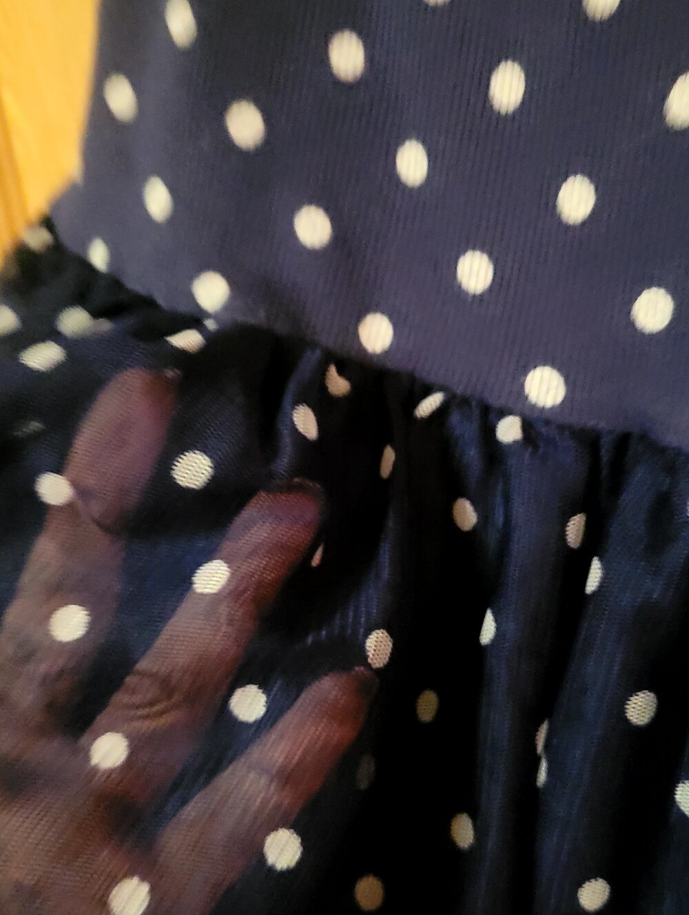 Old Navy Little Girl's Dress, Size 4T. Navy With White Polkadots - Picture 2 of 6